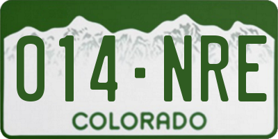 CO license plate 014NRE