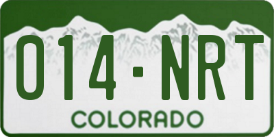 CO license plate 014NRT