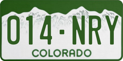 CO license plate 014NRY