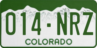CO license plate 014NRZ