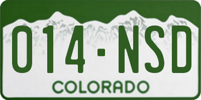 CO license plate 014NSD