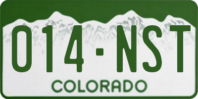 CO license plate 014NST