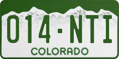 CO license plate 014NTI