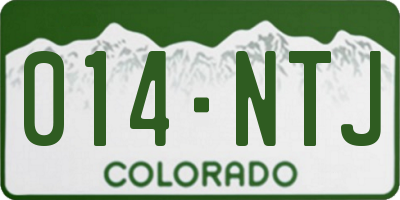 CO license plate 014NTJ