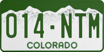 CO license plate 014NTM