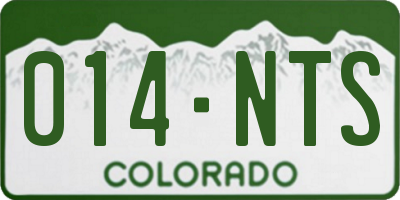 CO license plate 014NTS