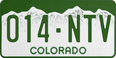 CO license plate 014NTV