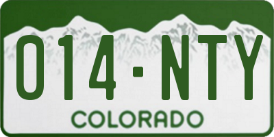 CO license plate 014NTY