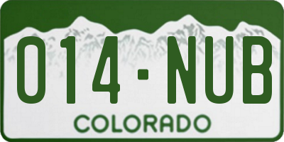 CO license plate 014NUB