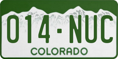 CO license plate 014NUC