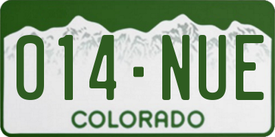 CO license plate 014NUE