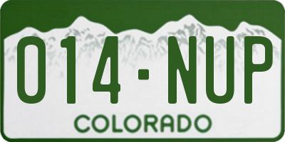 CO license plate 014NUP
