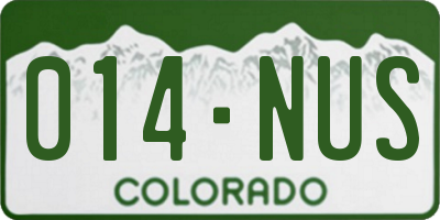 CO license plate 014NUS