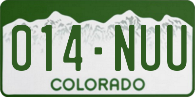 CO license plate 014NUU