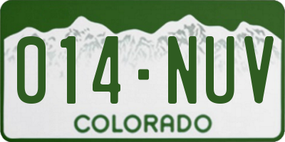 CO license plate 014NUV