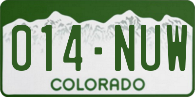 CO license plate 014NUW