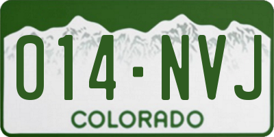 CO license plate 014NVJ