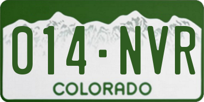 CO license plate 014NVR