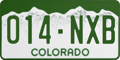 CO license plate 014NXB