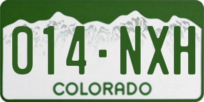 CO license plate 014NXH