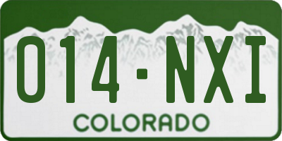 CO license plate 014NXI