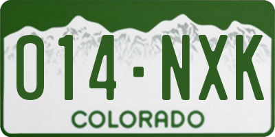 CO license plate 014NXK