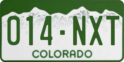 CO license plate 014NXT
