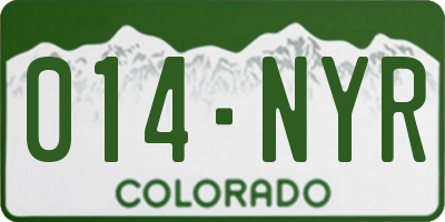 CO license plate 014NYR
