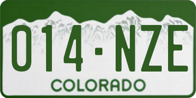 CO license plate 014NZE