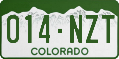 CO license plate 014NZT