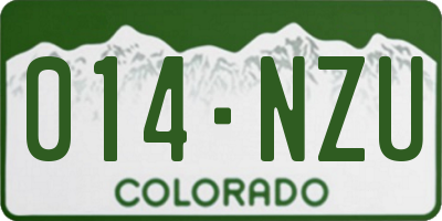CO license plate 014NZU