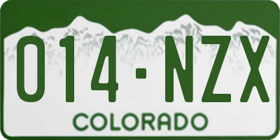 CO license plate 014NZX