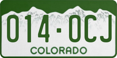CO license plate 014OCJ