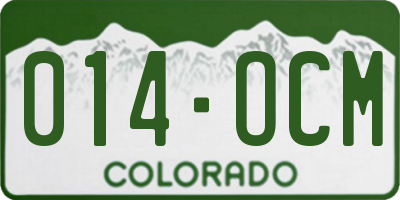 CO license plate 014OCM