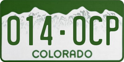 CO license plate 014OCP
