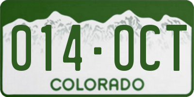 CO license plate 014OCT