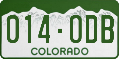 CO license plate 014ODB