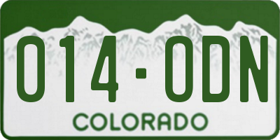 CO license plate 014ODN