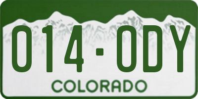 CO license plate 014ODY