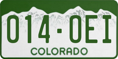 CO license plate 014OEI