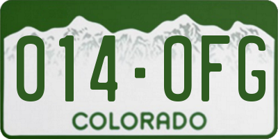 CO license plate 014OFG