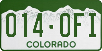 CO license plate 014OFI