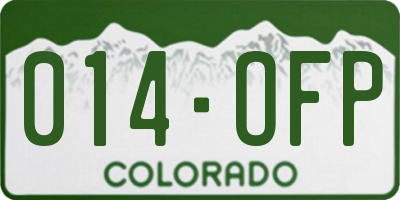 CO license plate 014OFP