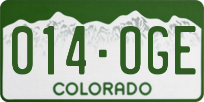 CO license plate 014OGE