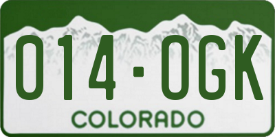 CO license plate 014OGK
