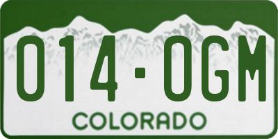 CO license plate 014OGM