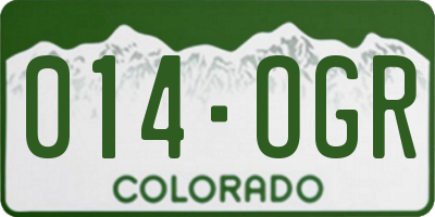 CO license plate 014OGR