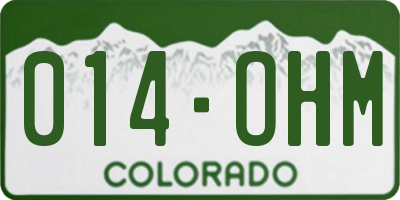 CO license plate 014OHM