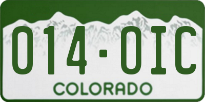 CO license plate 014OIC