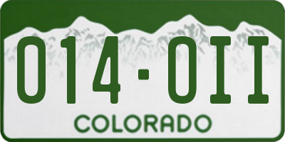 CO license plate 014OII